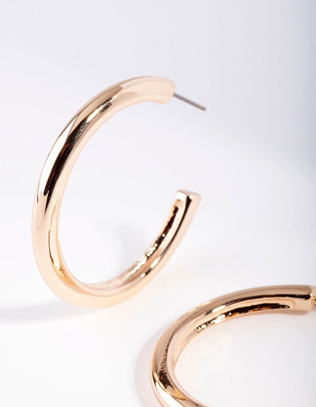 Gold Rounded C Hoop Earrings