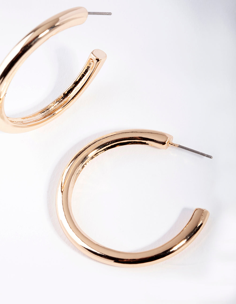 Gold Rounded C Hoop Earrings
