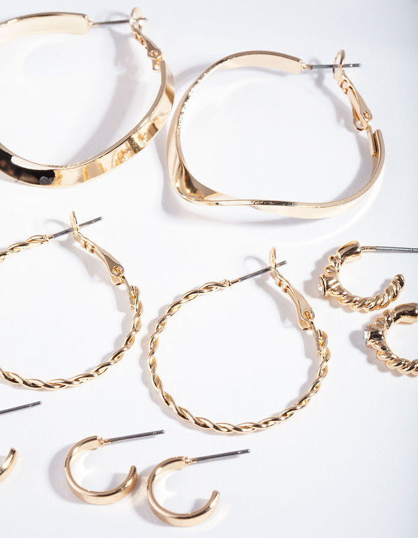 Gold Multi Choice Hoop Earring 6-Pack