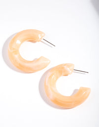 Orange Swirling Acrylic Hoop Earrings - link has visual effect only
