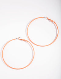 Orange Thin Hoop Earrings - link has visual effect only