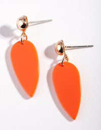 Gold Orange Teardrop Earrings - link has visual effect only