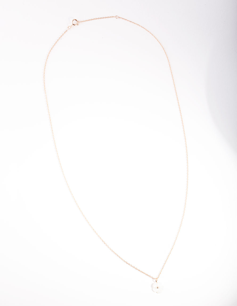 Rose Gold Pearl Flower Necklace