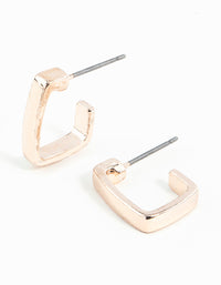 Rose Gold Thick Square Hoop Earrings - link has visual effect only