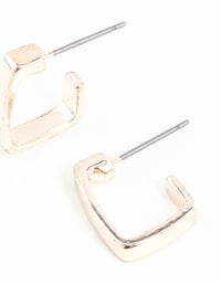 Rose Gold Thick Square Hoop Earrings - link has visual effect only