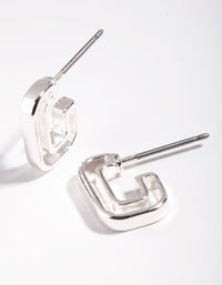 Silver Square Cut Out Hoop Earrings - link has visual effect only