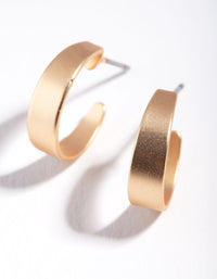 Matte Gold Mini Hoop Earrings - link has visual effect only