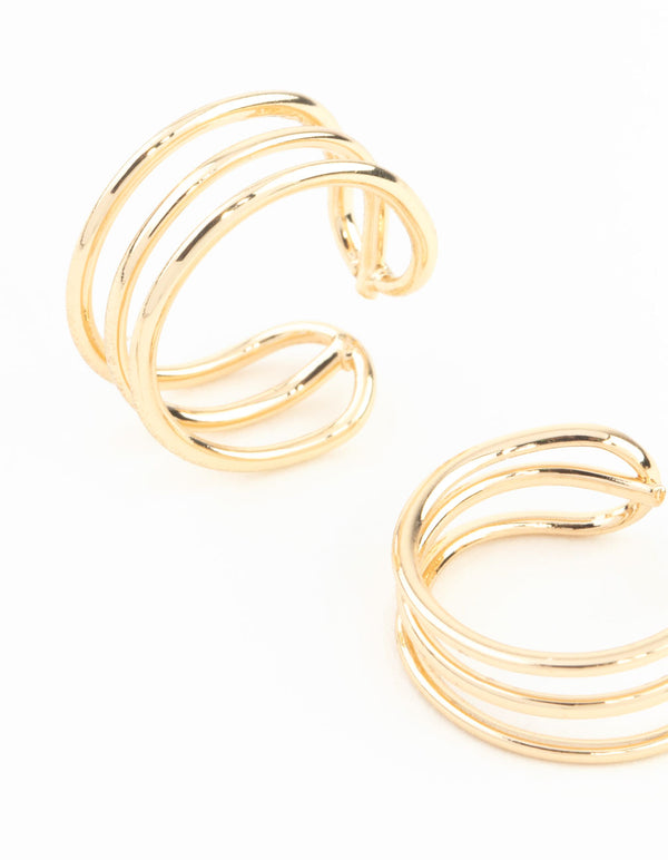 Gold Triple Line Ear Cuff Pack
