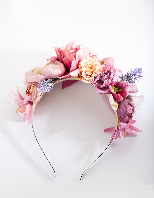 Multicoloured Flower Fabric Headband