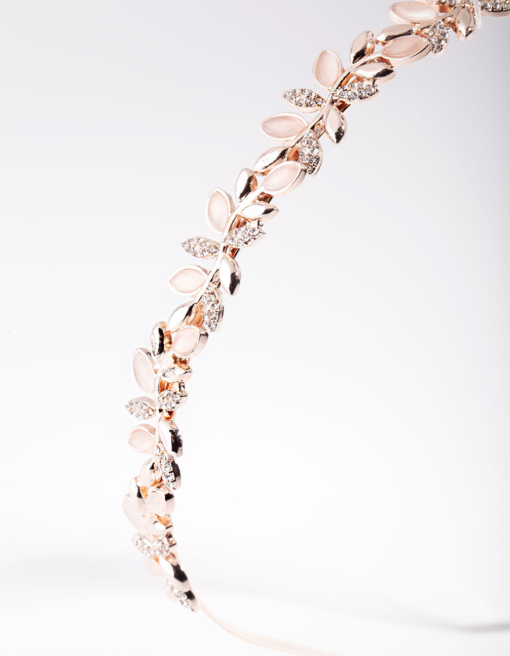 Rose Gold Diamante Flower Headband