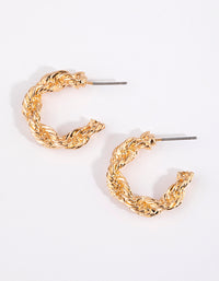 Gold Thick Wrapped Earrings - link has visual effect only