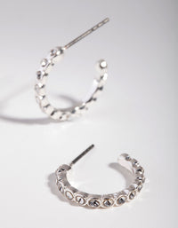 Silver Diamante Front Huggie Earrings - link has visual effect only