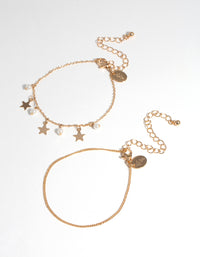Gold Star Charm Pack Bracelet - link has visual effect only