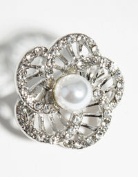 Silver Detailed Flower Broach - link has visual effect only