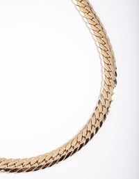 Gold Plated Hook Chain Necklace - link has visual effect only