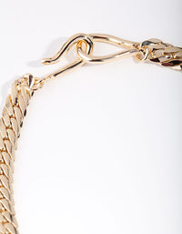Gold Plated Hook Chain Necklace - link has visual effect only