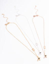 Mixed Metal Butterfly Necklace Pack - link has visual effect only