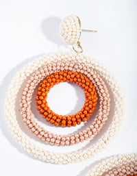 Neutral Beaded Triple Circle Drop Earrings - link has visual effect only