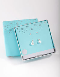 Sterling Silver Cubic Zirconia Pearl Stud Earring Pack - link has visual effect only