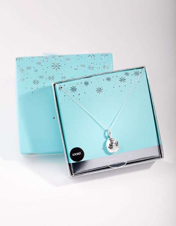 Sterling Silver Oval Locket Necklace