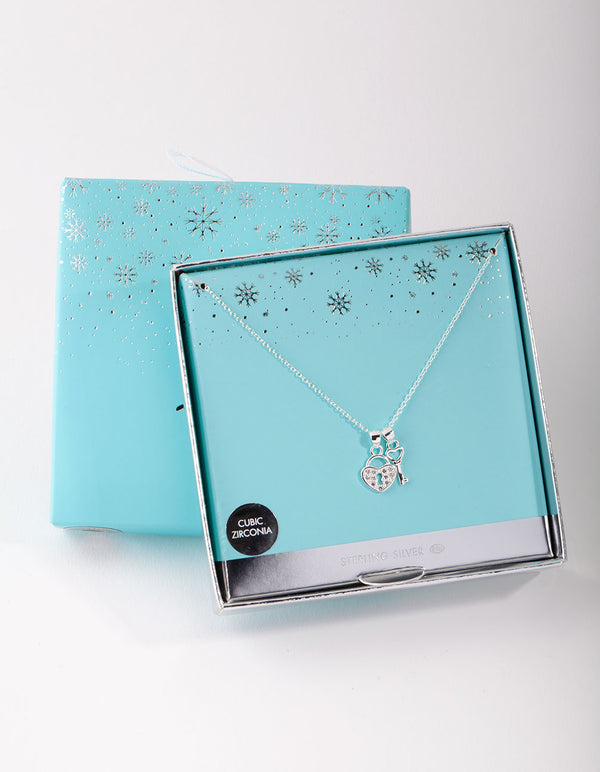 Sterling Silver Love Padlock Necklace