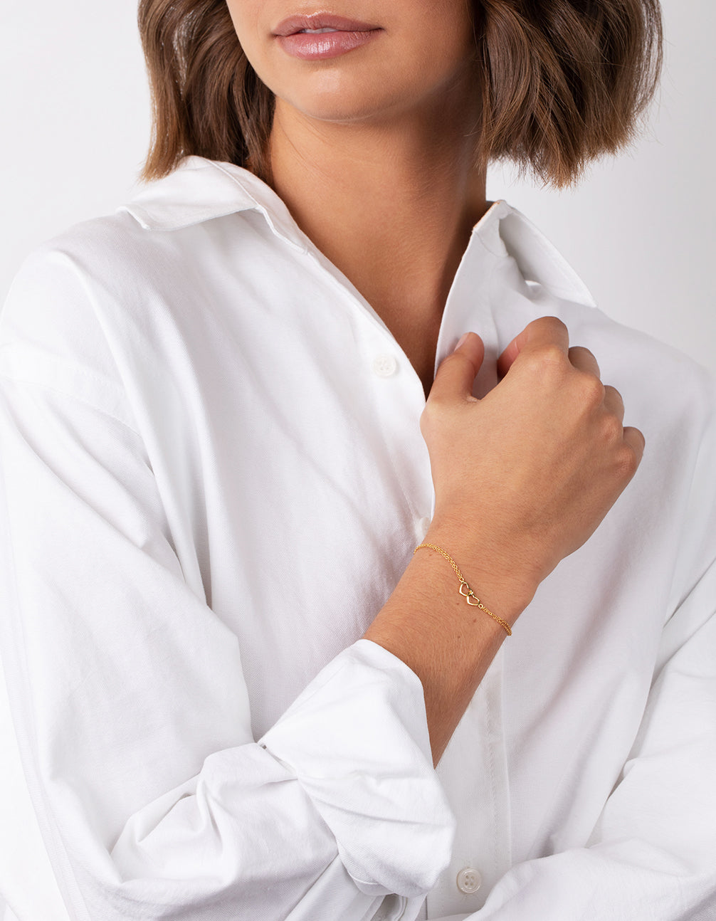 Gold Plated Sterling Silver Double Heart Bracelet Pack