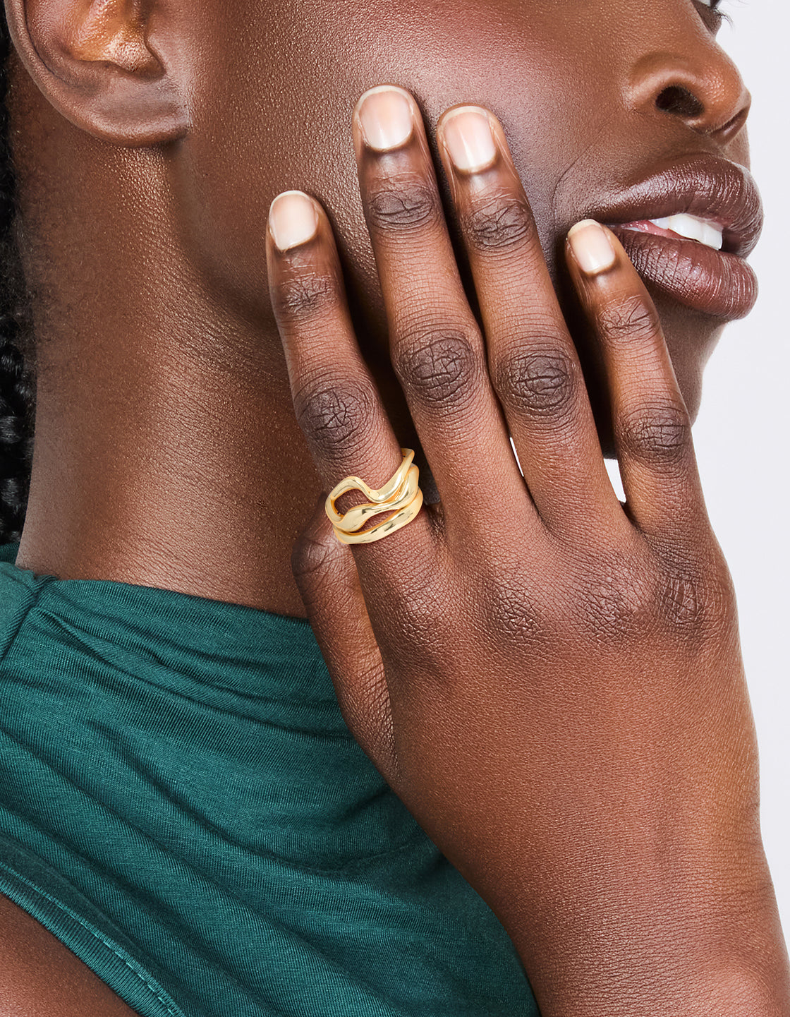 Gold Plated Molten Ring Pack