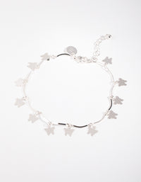 Silver Butterfly Charm Anklet - link has visual effect only