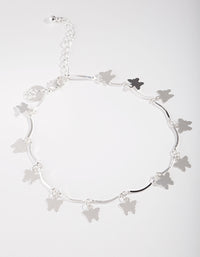 Silver Butterfly Charm Anklet - link has visual effect only
