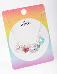 Kids Silver Multi Charm Necklace - link has visual effect only
