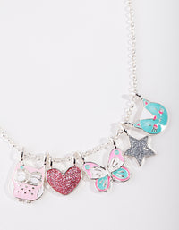 Kids Silver Multi Charm Necklace - link has visual effect only