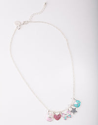 Kids Silver Multi Charm Necklace - link has visual effect only