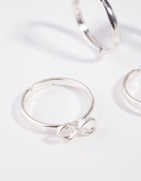 Kids Silver Pearly Heart 6-Pack Rings - link has visual effect only