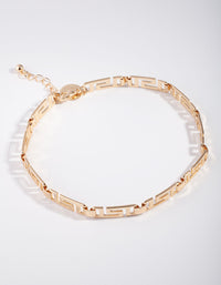 Gold Greek Key Anklet - link has visual effect only