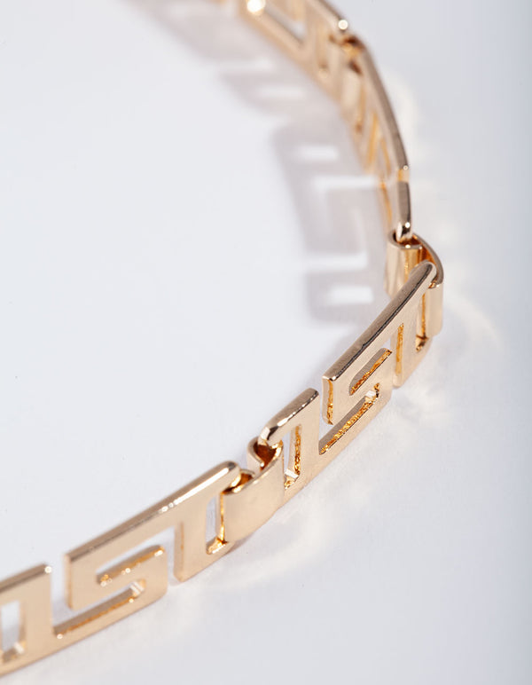 Gold Greek Key Anklet