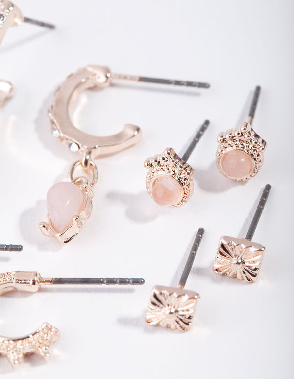 Rose Gold Earring Stack Pack