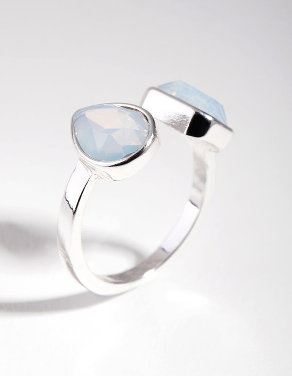 Silver Open Centre Stone Ring