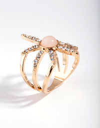 Gold Diamante Sun Burst Ring - link has visual effect only