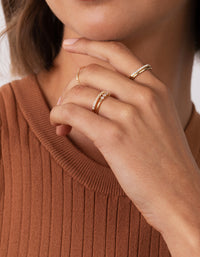Gold Cubic Zirconia Eternity Rings 5-Pack - link has visual effect only