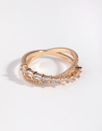 Gold Cubic Zirconia Orbit Band Ring - link has visual effect only