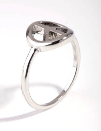 Silver Peace Sign Ring - link has visual effect only