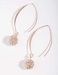 Rose Gold Diamante Ball Thread Through Earrings - link has visual effect only