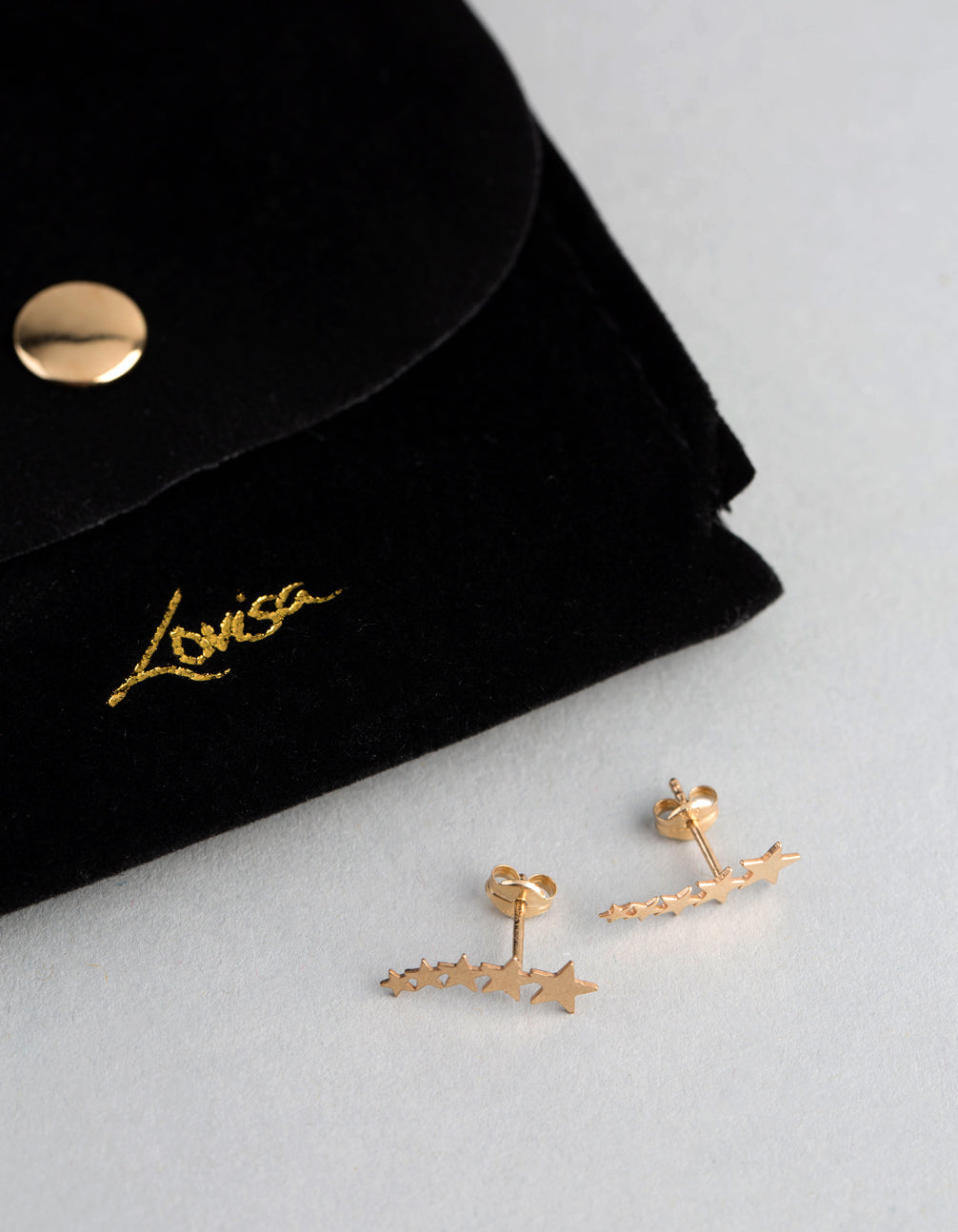9ct Gold Graduated Star Stud Earrings