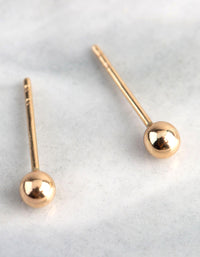 9ct Gold 3mm Polished Ball Stud Earrings - link has visual effect only