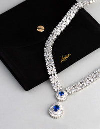 Silver Cubic Zirconia Crown Jewels Necklace - link has visual effect only