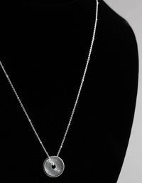 Sterling Silver Mother of Pearl Disc Satellite Chain Necklace - link has visual effect only