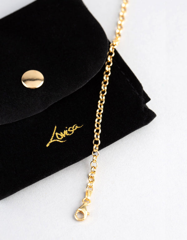 Gold Plated Sterling Silver Rolo Chain Bracelet
