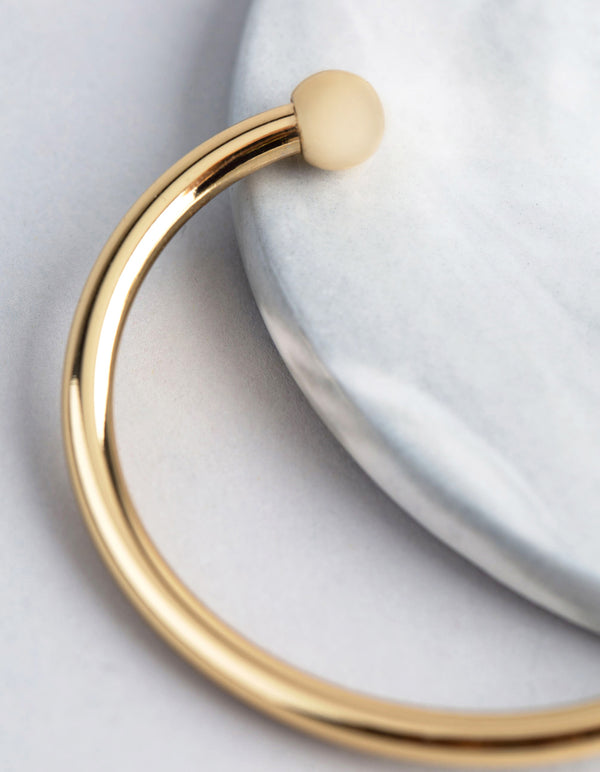 18ct Gold Plated Brass Ball End Cuff Bracelet