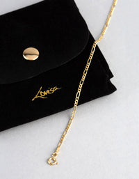 9ct Gold Figaro Chain Bracelet - link has visual effect only
