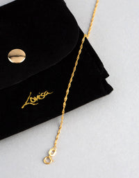 9ct Gold Twist Curb Chain Bracelet - link has visual effect only